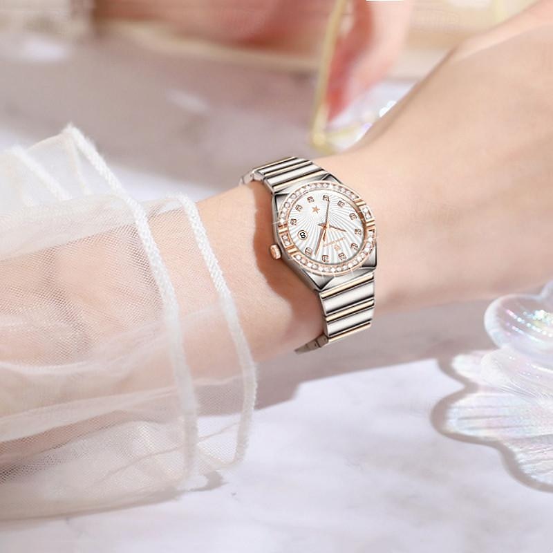 Novo Tendência da Moda com Pulseira de Aço Inoxidável Presente para o Dia das Mães para Relógio de Mulheres Textura Calendário Luminosa Marca Simples e Luxuosa Relógio de Quartzo Casual para Vida de 2026 por $29.99 –P7