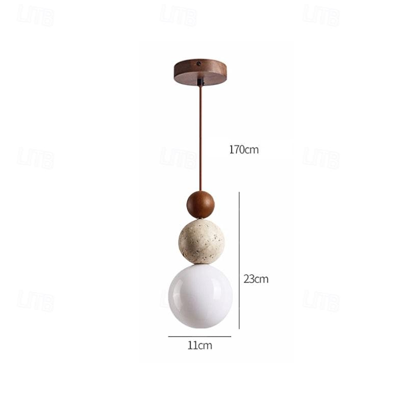 Lampe suspendue LED blanc chaud 11/50/70 cm 1/2/3 lumières créatives en pierre et bois mini lustre industriel suspendu en verre g9 lampe suspendue pour îlot de cuisine salle à manger chambre 85-265 V de 2025 ? $126.99 –P1