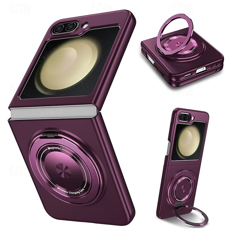 telefone Capinha Para Samsung Galaxy Z Flip 7 Z Virar 6 Z Flip 5 Caso de Adsorção Magnética Com Suporte Suporte para carregamento sem fio Antichoque PC de 2025 por $19.99 –P1
