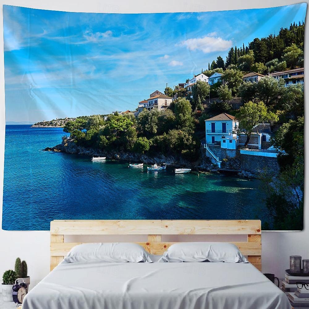 natt byutsikt hengende billedvev veggkunst stor billedvev veggmaleri dekor fotografi bakteppe teppe gardin hjem soverom stue dekorasjon 2025 - $16.99 –P8