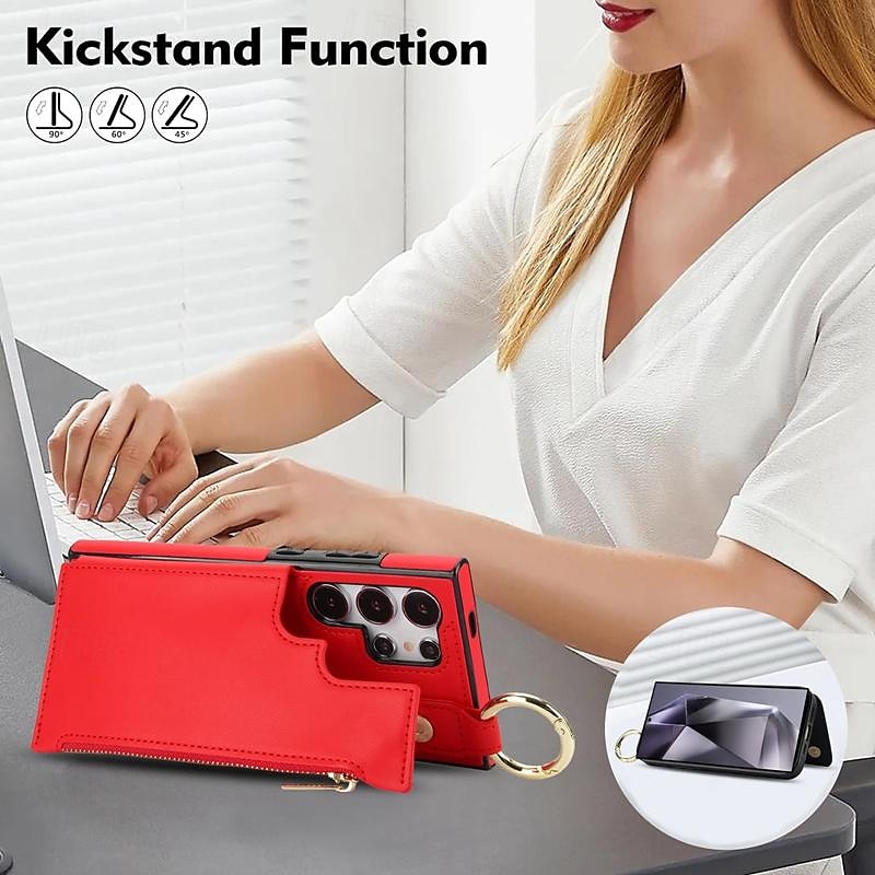 Phone Case For Samsung Galaxy S24 S23 S22 S21 Ultra Plus A55 A35 A25 A15 5G A14 A54 A73 A53 A33 A23 A13 A12 S25 Ultra Back Cover with Stand Holder Zipper Card Slot Retro PC PU Leather 2025 - $21.99 –P3