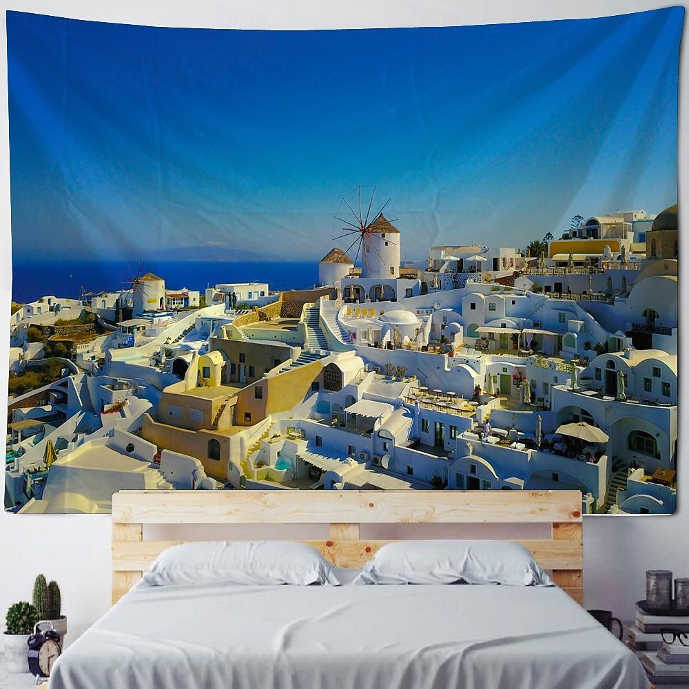 natt byutsikt hengende billedvev veggkunst stor billedvev veggmaleri dekor fotografi bakteppe teppe gardin hjem soverom stue dekorasjon 2025 - $16.99 –P5