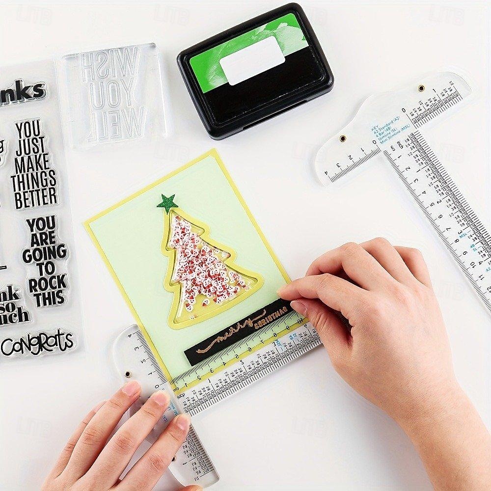 Clear Acrylic T-Square Ruler Crafting and Precision Drawing 6 inch Clear Measuerments Ruler Handtool 2025 - $15.99 –P5