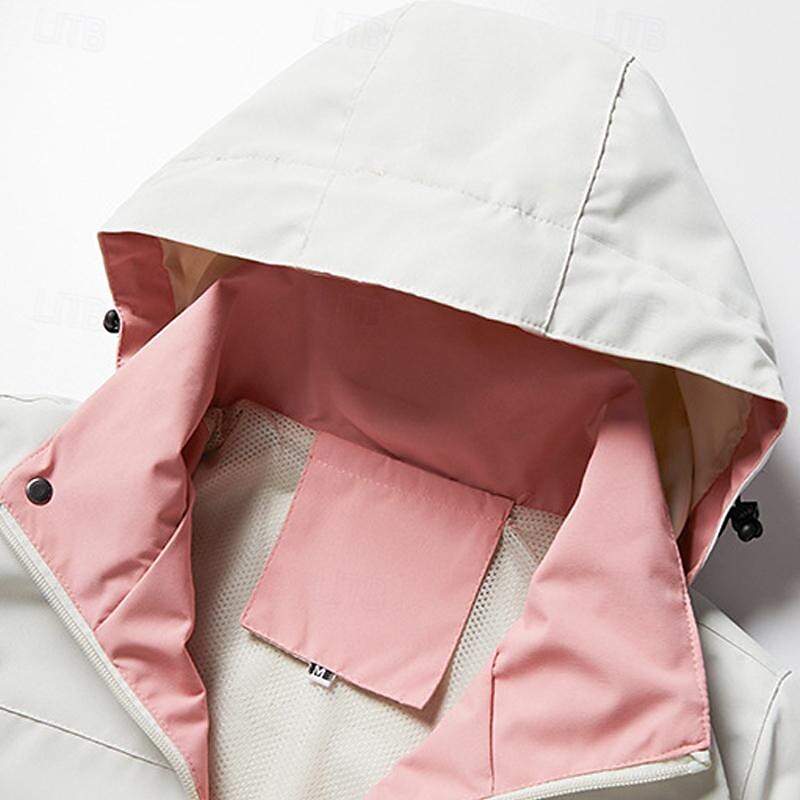 Men's Softshell Jacket Hiking Jacket Outdoor Color Block Windproof Water Resistant Hoodie Windbreaker Jacket Camping / Hiking / Caving Traveling Dark Grey Black Burgundy Navy Blue Light Grey 2025 - $42.99 –P9