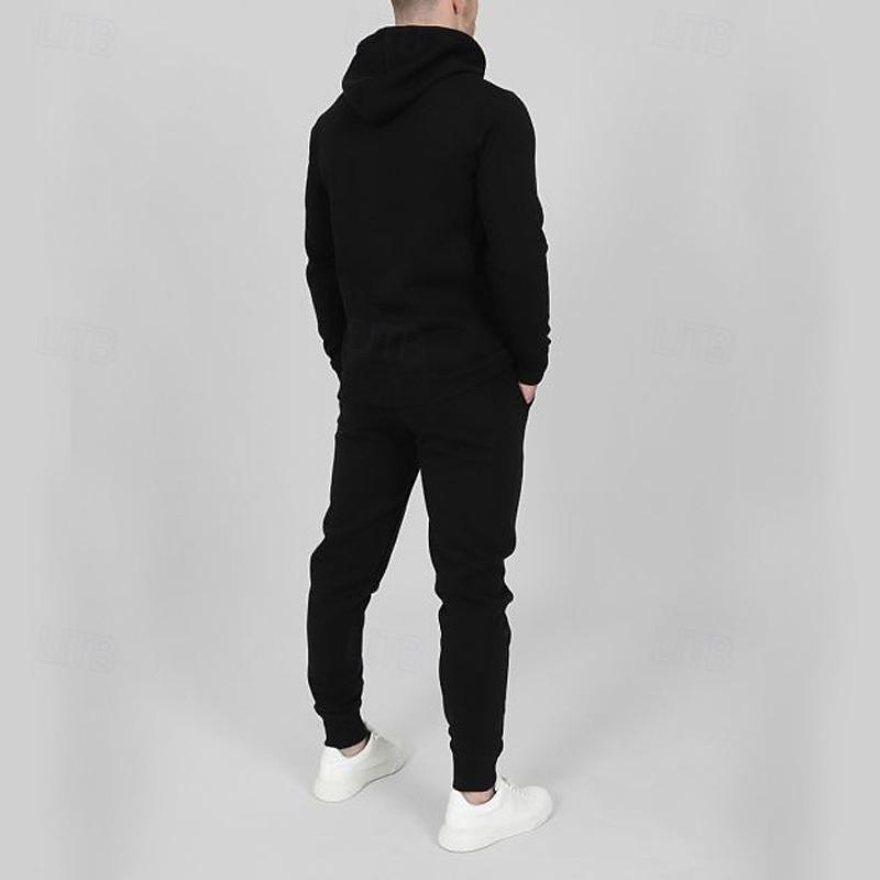 Men's Tracksuit Jogging Suit 2 Piece Full Zip Casual Fall Long Sleeve Breathable Soft Fitness Gym Workout Running Sportswear Activewear Color Block Dark Grey Black White 2025 - $27.99 –P6