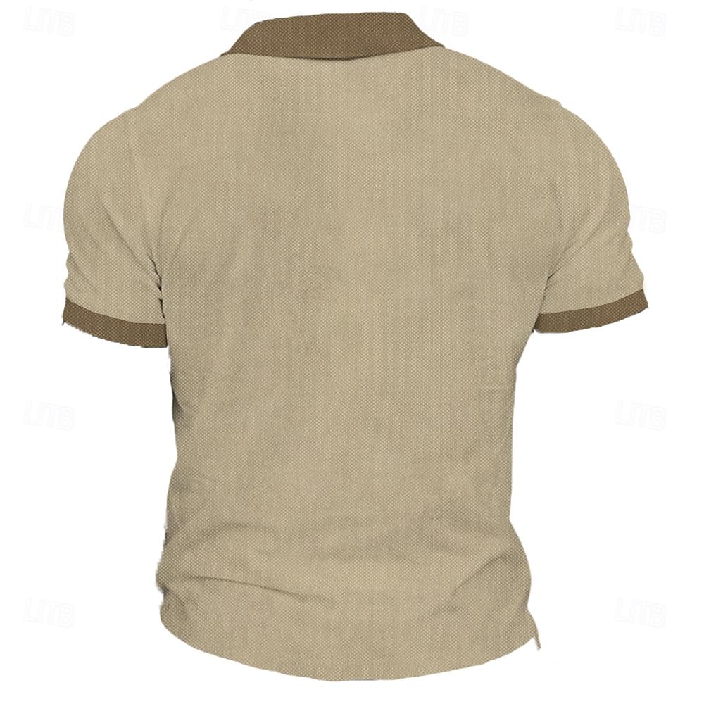Pánské Legrační Polokošile Golfová košile Krátký rukáv Polo tričko Do V Vinobraní Streetwear Festivalové oblečení Párty oblečení 3D tisk Léto Jaro Khaki 2025 - $22.99 –P2