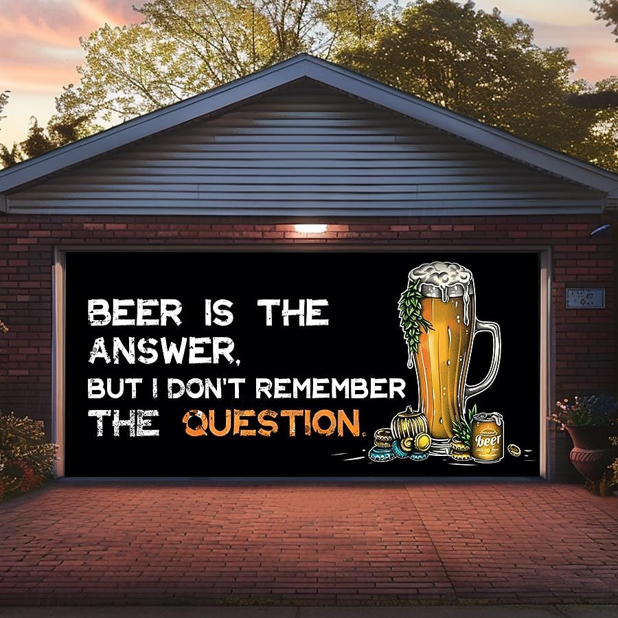 Outdoor Garage Door Cover Banner Beer Vintage Slogan Farmhouse Large Backdrop Decoration for Holiday Outdoor Garage Door Home Wall Decorations 2026 - $29.99 –P7