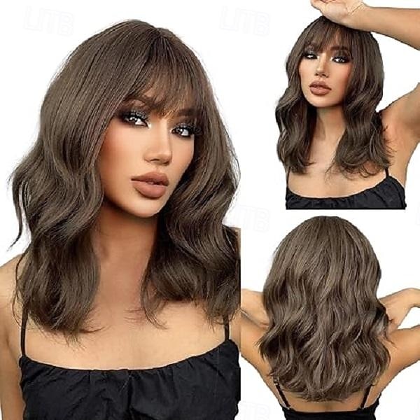 Parrucche corte ricce con frangia parrucche ondulate per donne parrucche sintetiche resistenti al calore lunghezza spalla parrucche Halloween cosplay party del 2026 a $17.99 –P2