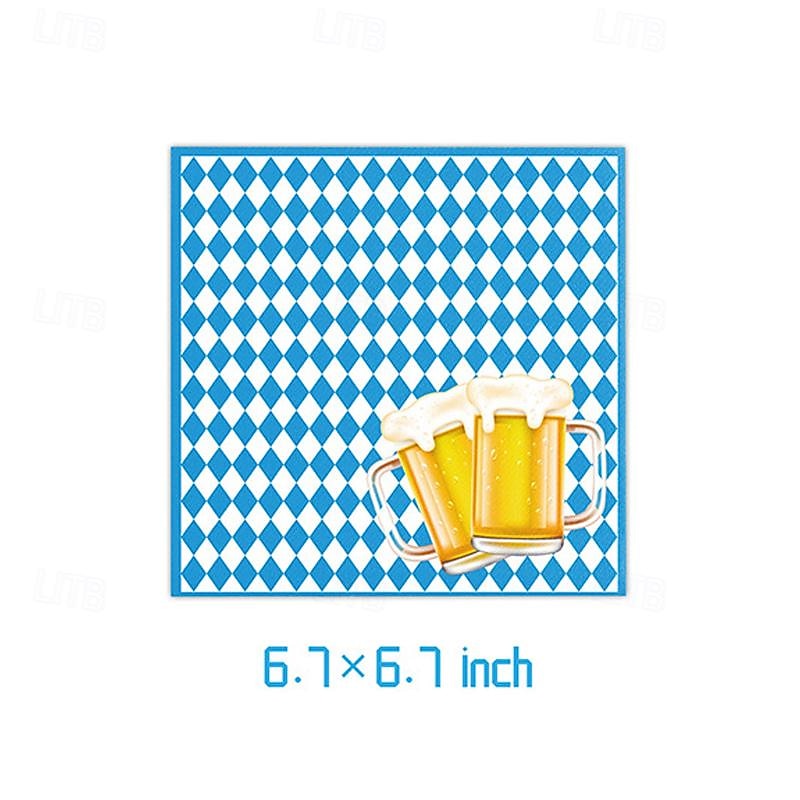 100 pezzi tovaglioli di carta oktoberfest tovaglioli usa e getta per feste oktoberfest set di tovaglioli per cena cocktail oktoberfest 6,7" x 6,7" tovaglioli piegati per stoviglie oktoberfest per del 2025 a $16.99 –P2