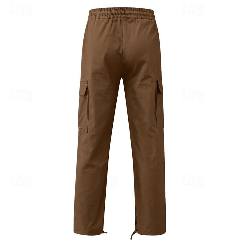 Herr Militärbyxor Cargo byxor Snörning Elastisk midja Flera fickor Slät Bärbar Utomhus Dagligen Camping och vandring Mode Klassisk Sjöblå Svart 2025 - $26.99 –P20