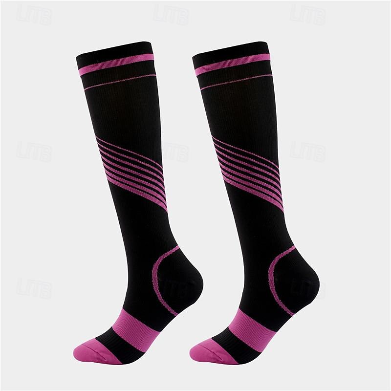 Compression Socks Athletic Sports Socks Running Socks 1 Pair Color Block Men's Tube Socks Anti-Slip Breathable Sweat wicking Comfortable Gym Workout Basketball Running Jogging Cycling Sports Color 2025 - $7.99 –P2