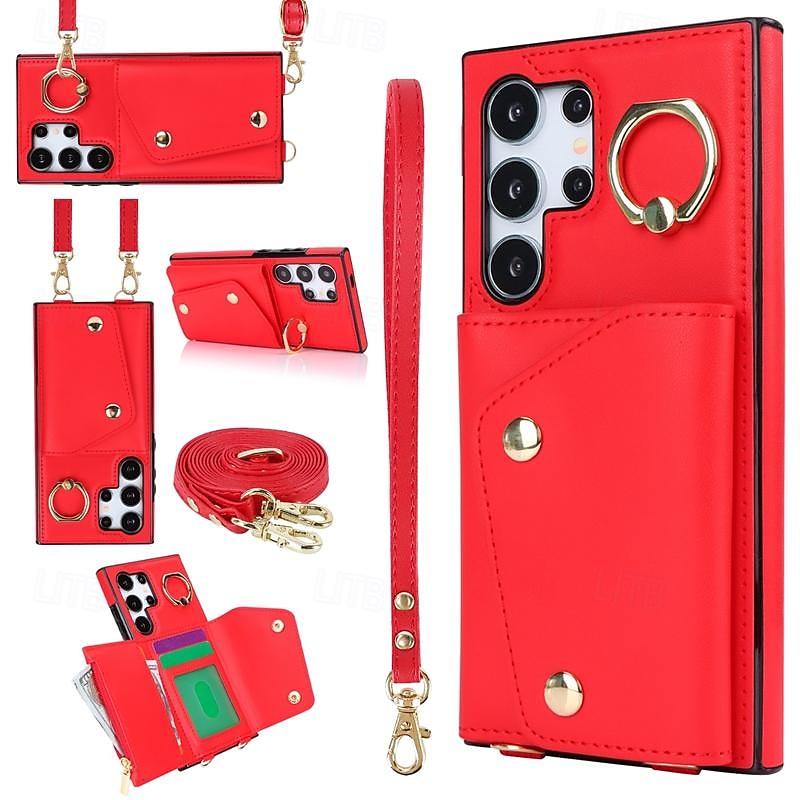 telefon Carcasă Pro Samsung Galaxy S24 Ultra Plus S23 S22 S21 S20 Ultra Plus FE A55 A35 A25 A15 5G A14 A54 A53 S25 Ultra Pouzdro na peněženku se stojánkem Držák na prsteny Zip Retro TPU Kov PU kůže 2025 - $23.99 –P1