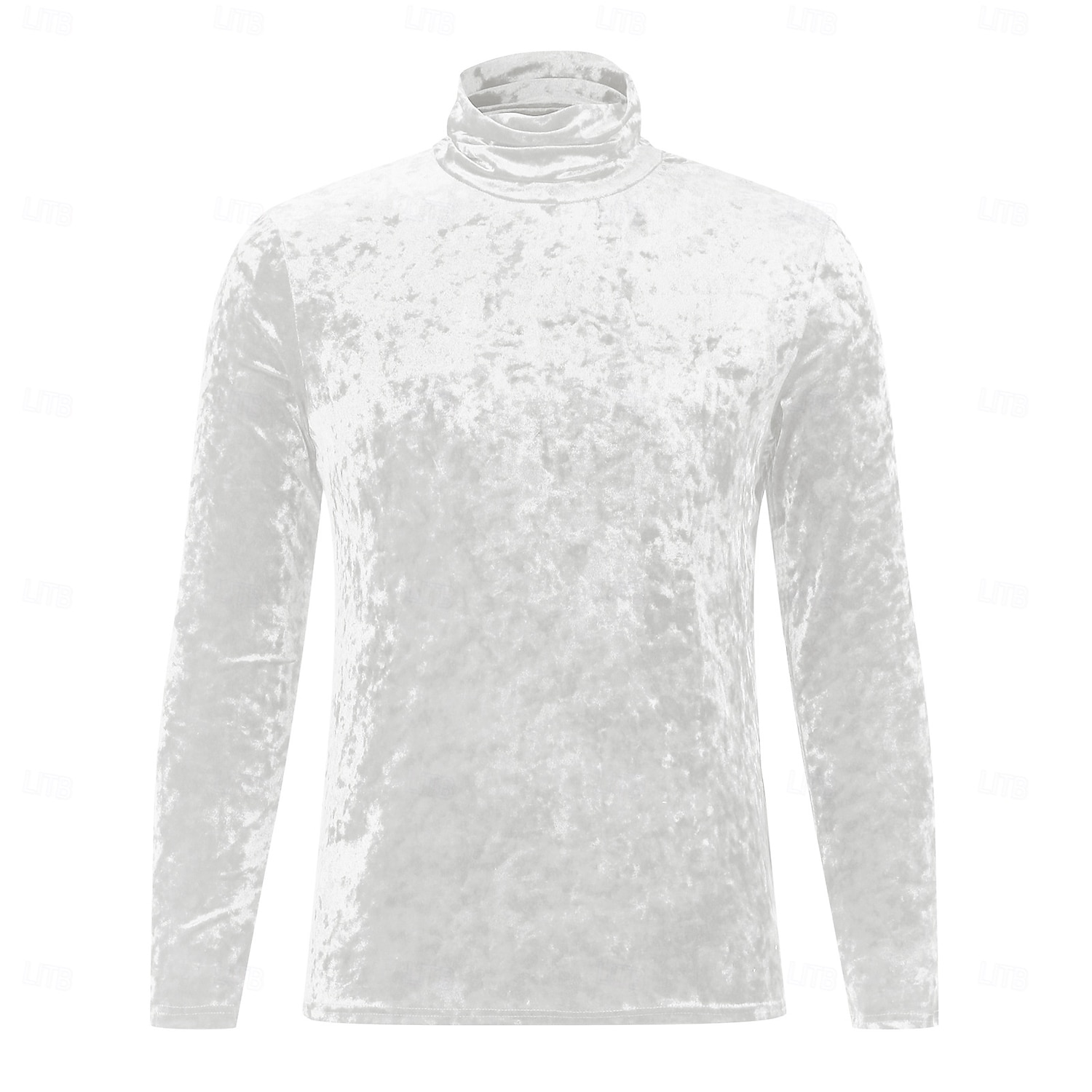 Herr T-shirt i sammet Långärmad tröja Mock turtleneck Långärmad Polokrage Sommar Ensfärgat Dagligen Hawaiisk Knappar Utomhus Gata Casual Svart Vit Grön Topp t-shirt för män 2025 - $17.99 –P6
