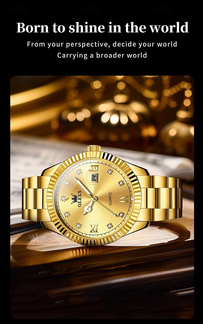 OLEVS Men Quartz Watch Fashion Business Wristwatch Luminous Calendar Waterproof Decoration Steel Watch 2025 - $27.99 –P8