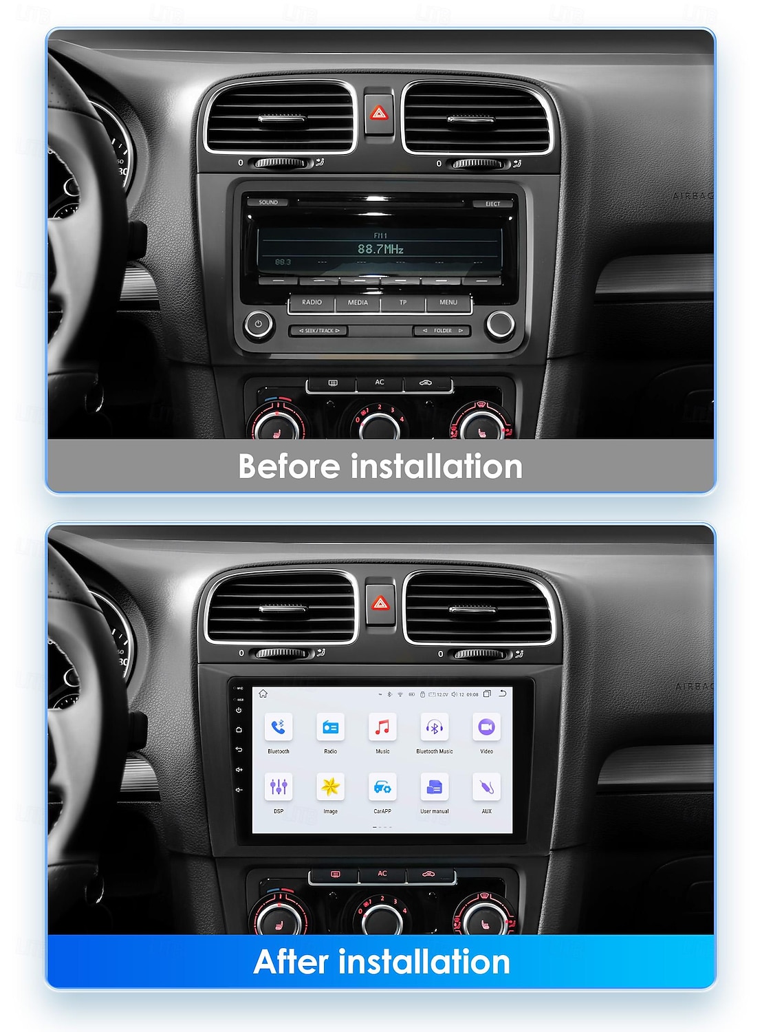 Android 12 for VW Volkswagen Golf 6 2008-2016 Car Radio Multimedia Video Player Navigation GPS 2025 - $103.99 –P2