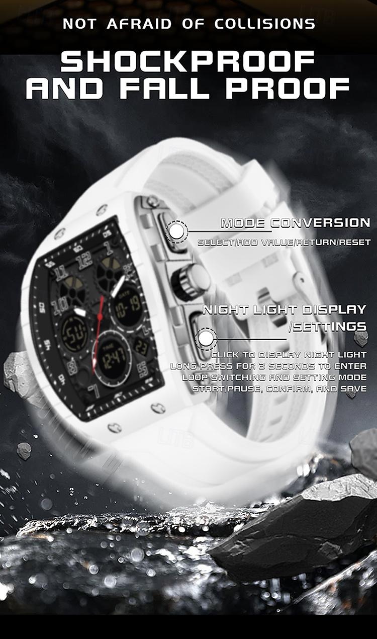 SANDA Men Digital Watch Outdoor Sports Fashion Wristwatch Luminous Stopwatch Alarm Clock Countdown Silicone Gel Watch 2025 - $29.99 –P15