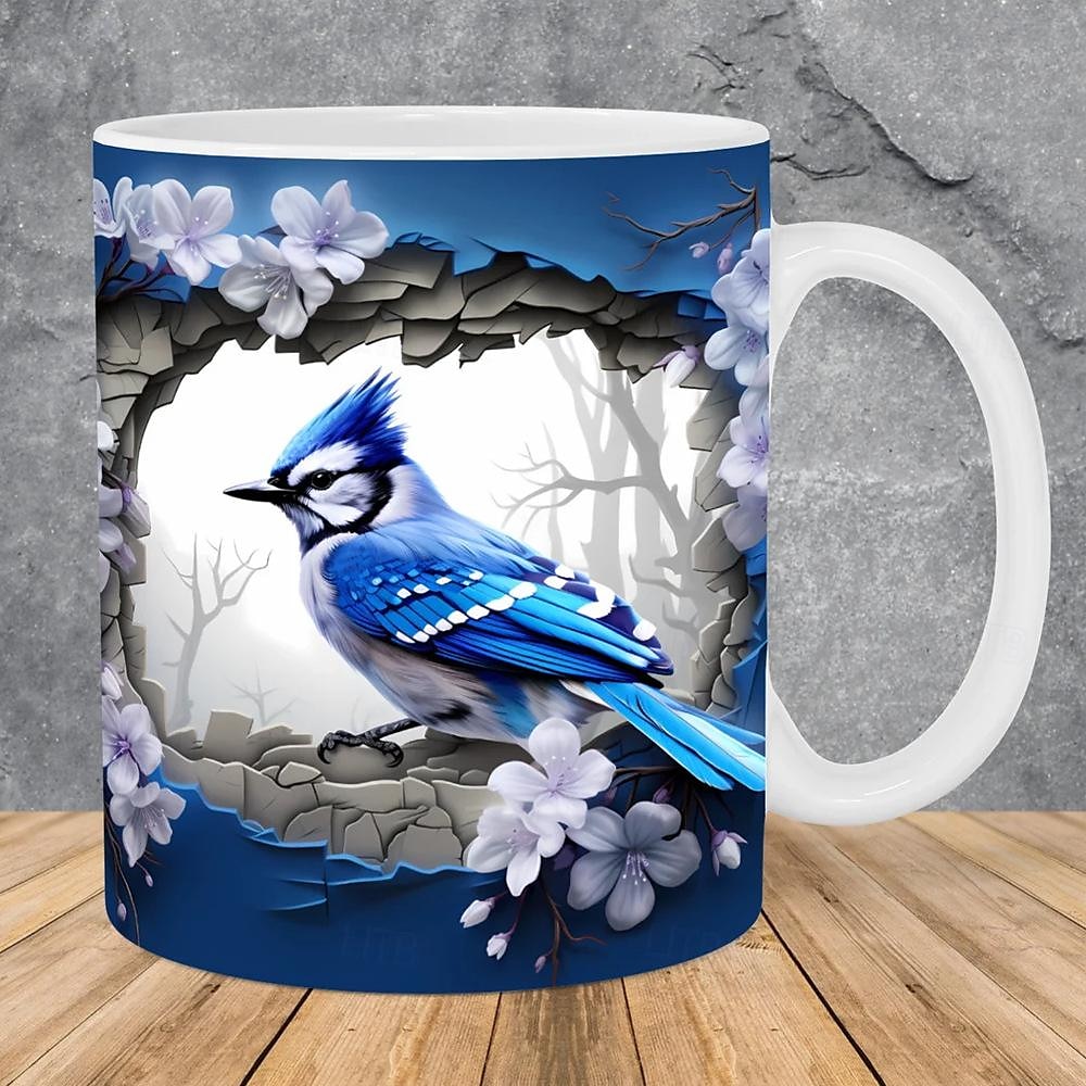 Bird Coffee Cup 3D illusion Coffee Mugs, Animal Gift Cup Travel Mug Funny Drinking Cup Desk Decor,11.2oz Ceramic Mug Tea Mug, Birthday Christmas Gifts for Animal Lovniner 2025 - $19.99 –P5