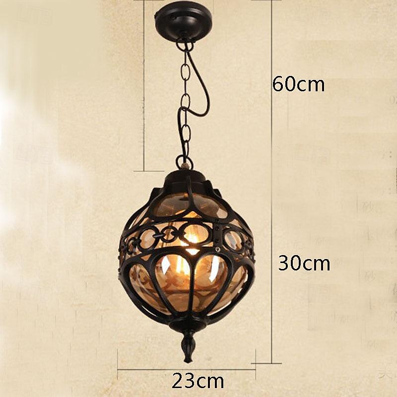 LED Pendant Light 1-Light 5W Industrial Vintage Glass Ball Outdoor Waterproof Hanging Lamp Metal Exterior Suspension Lantern Lamp E26/E27 for Farmhouse Garden Porch Aisle Pavilion Terrace Modern Droplight 110-240V 2025 - $194.99 –P6