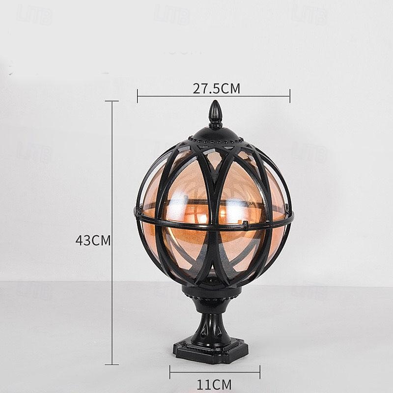 Applique murale extérieure LED blanc chaud vintage rond en verre pilier lampe étanche e26/e27 rétro globe colonne phare extérieur traditionnel pour jardin patio villa paysage rue lanterne 110-240v de 2026 ? $328.59 –P6