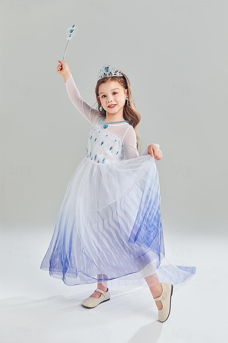Basm Regina Zăpezii Înghețat Prințesă Elsa Ținute Rochie de fete cu flori Costum de petrecere tematică Cosplay for Fete Copii Crăciun Carnaval Zuia Copiilor Petrecere / Seara 2026 - $51.99 –P6