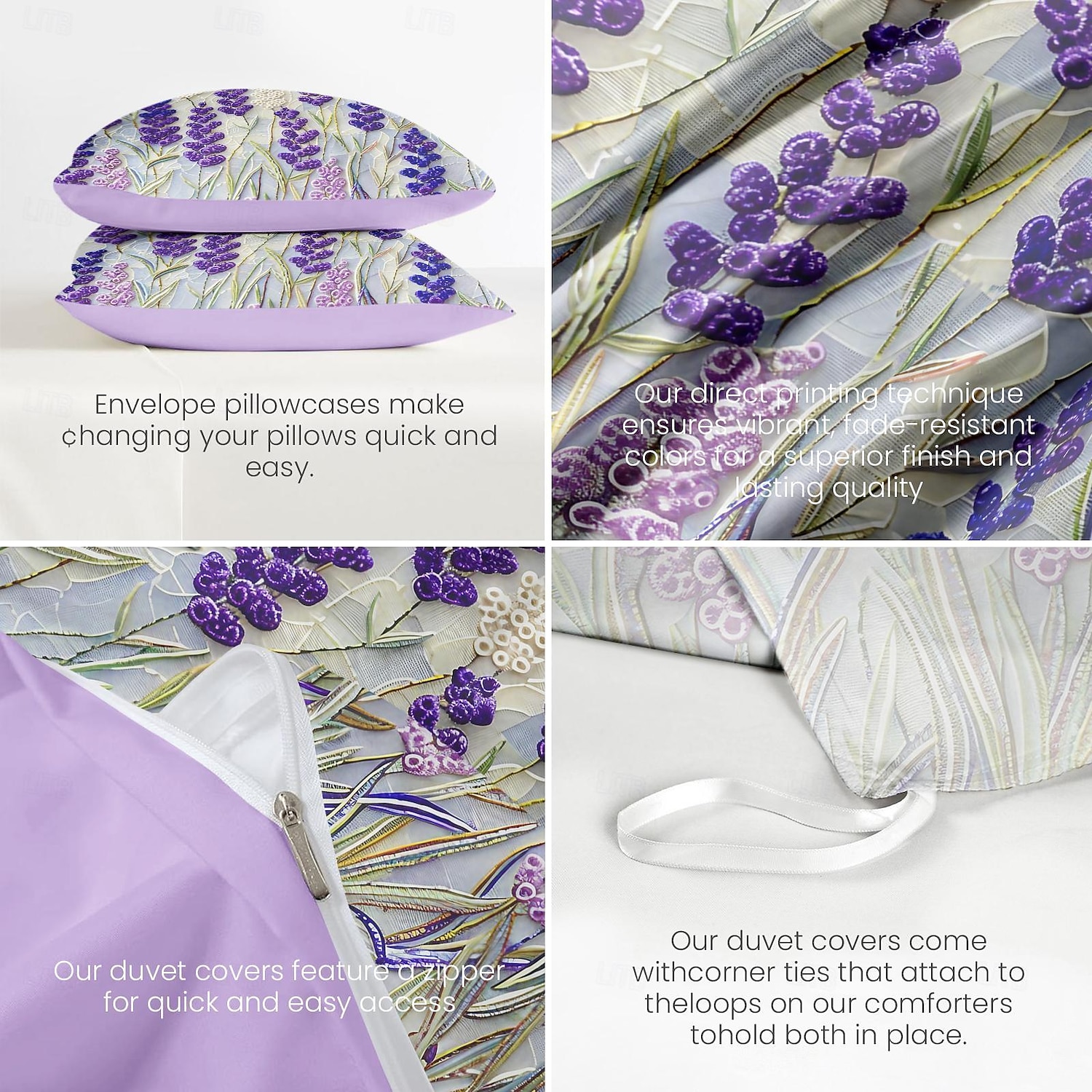set copripiumino lavanda oscillante set in cotone con motivi floreali morbido set di biancheria da letto di lusso in 3 pezzi set decorazioni per la casa regalo twin completo king size copripiumino queen size del 2025 a $41.99 –P7
