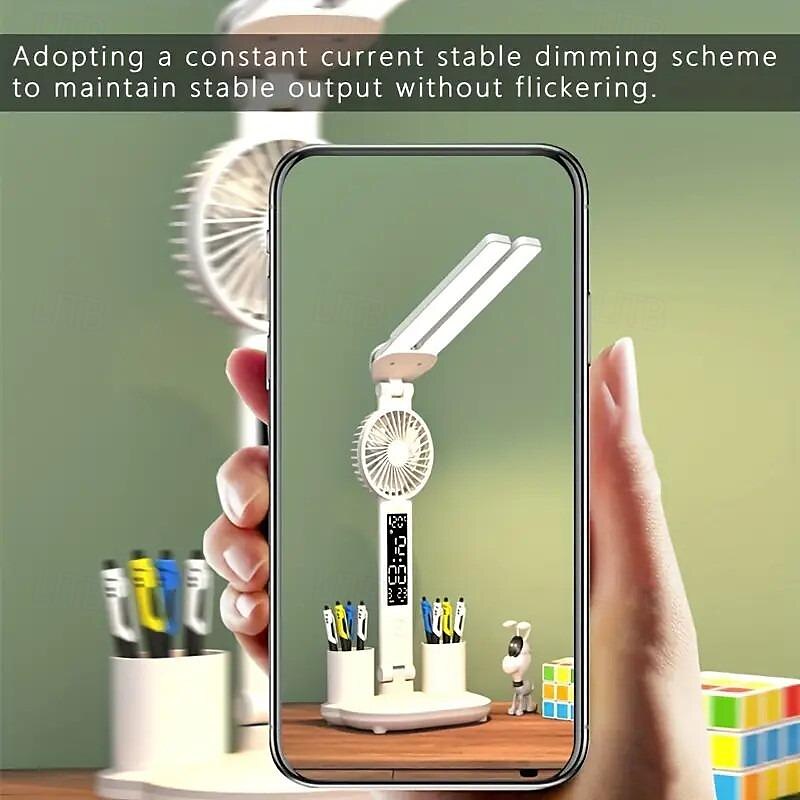 Multi-Functional Eye Protection Desk LED Lamp Study Lamp with Electric Fan Plug-In Operation White 2025 - $29.99 –P4