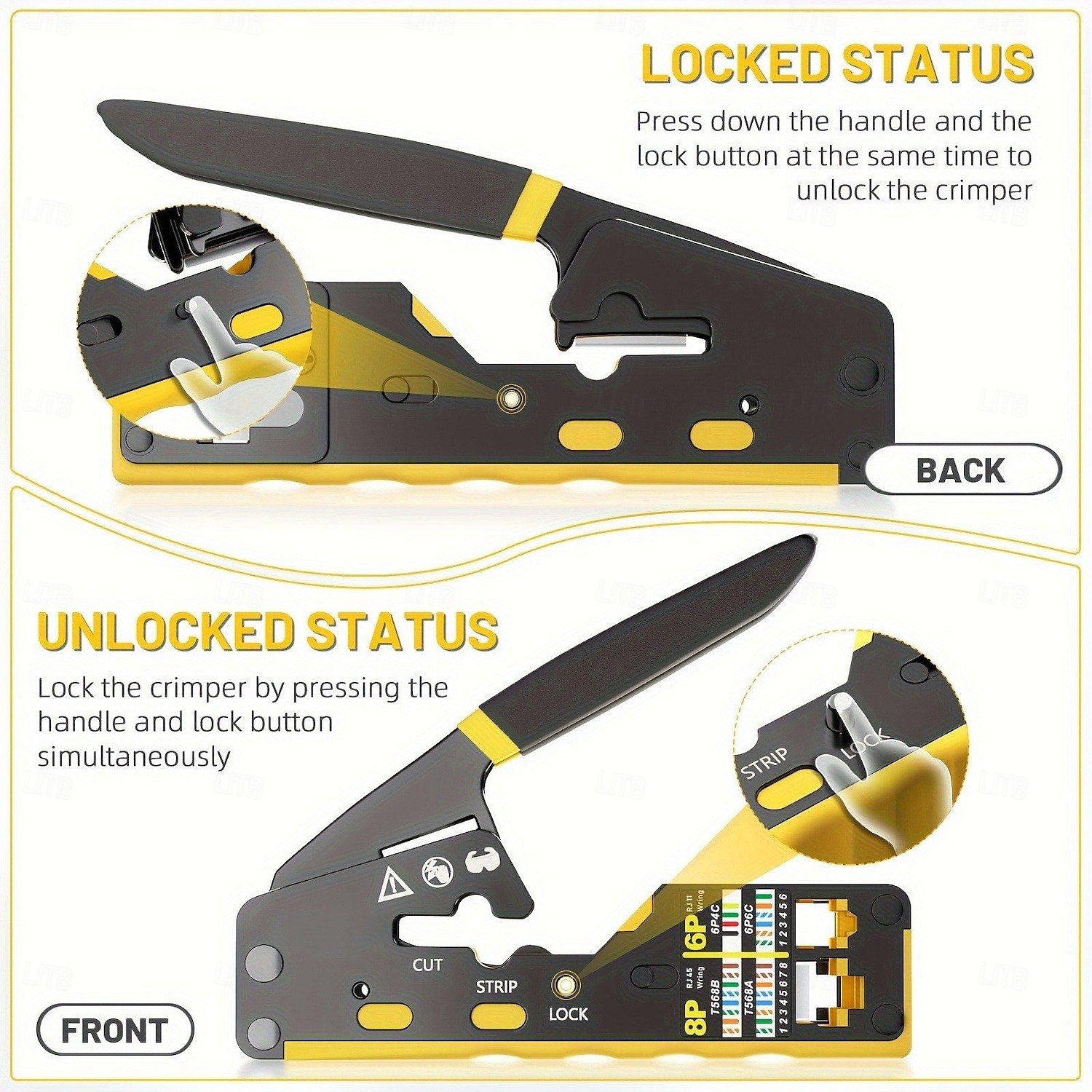 All-in-One RJ45 Pass Through Crimp Tool for Cat6 Cat5 Cat5e Ethernet Modular Connector Wire Cutter and Crimper 2025 - $26.99 –P2