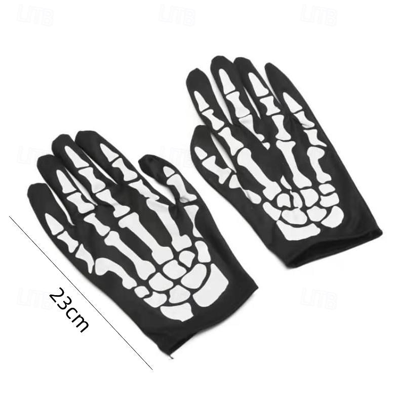 4db/szett halloween party felnőtt arató fekete köpeny koponya maszk kesztyű halloween jelmez kellék szett 2026 - $26.99 –P6