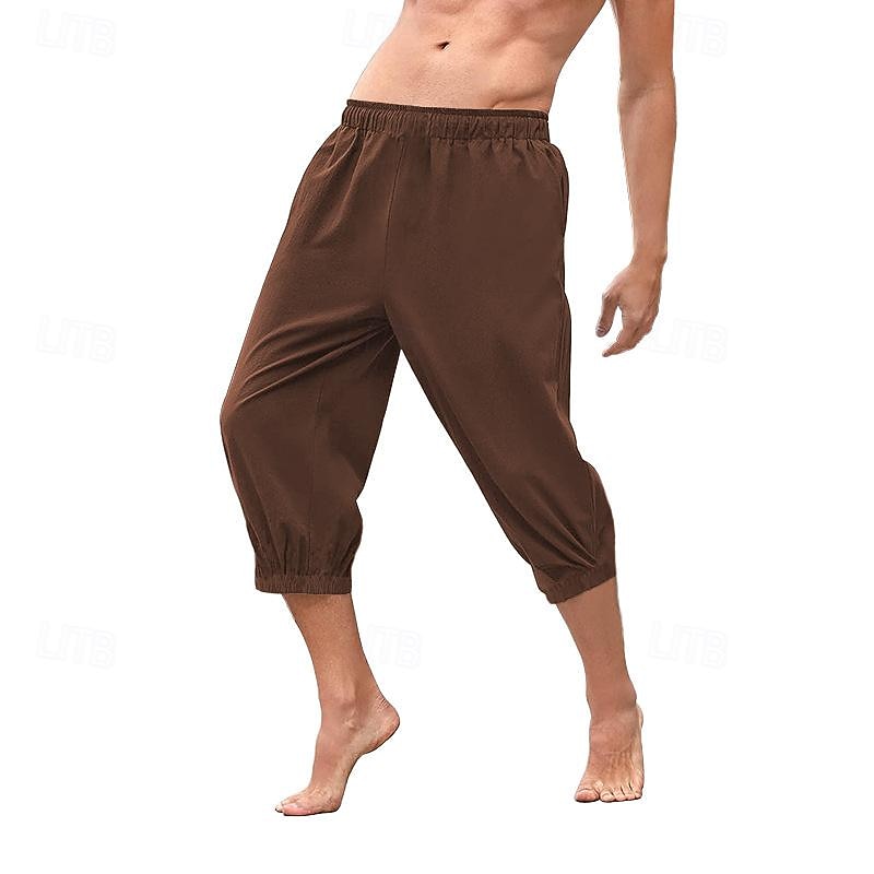Retrò Vintage Medievale Rinascimento Pantaloni da pirata Cavaliere Celtico Ranger Tinta unica Costume Per uomo Costumi da pirata Fantasia Halloween Carnevale Mascherata Performance LARP Fiera del 2026 a $25.99 –P13