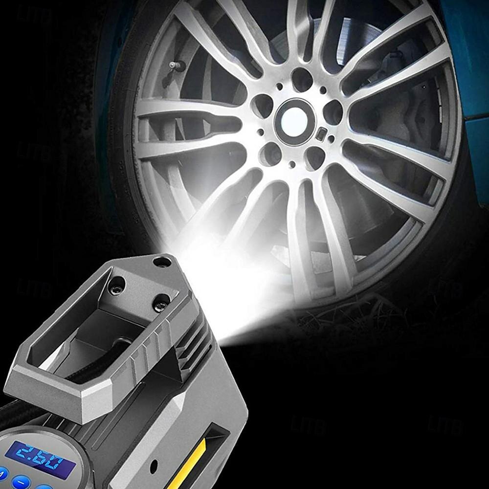 digital däckinflator luftkompressor däckpump 100 psi 12v med 2 sätt att skruva  & klämma på ventilanslutningsbilen 2025 - $38.99 –P5