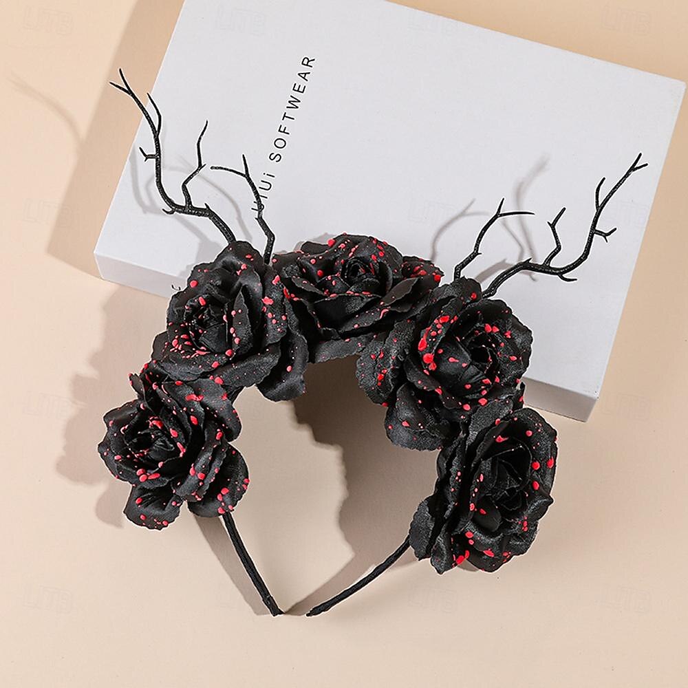fascia per capelli con corna di teschio di halloween, decorazione per feste, accessori per capelli del 2025 a $17.49 –P5
