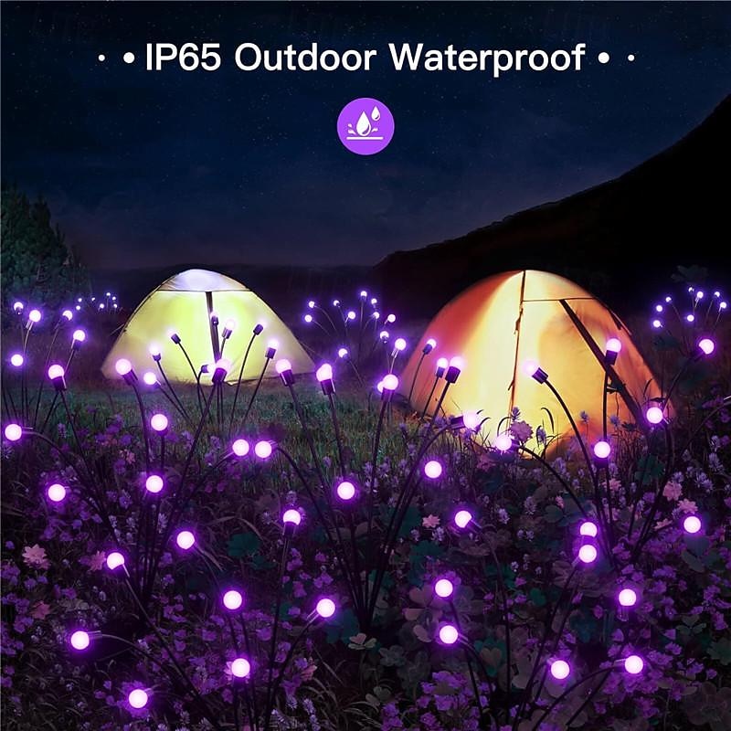 Zonne Wind-Swing Paarse Vuurvlieg Pad Lichten - Kleurveranderende LED Waterdicht Auto-On Perfect voor Tuin  Landschapsdecoratie 1/2 stuks voor Halloween 2026 - $16.49 –P6