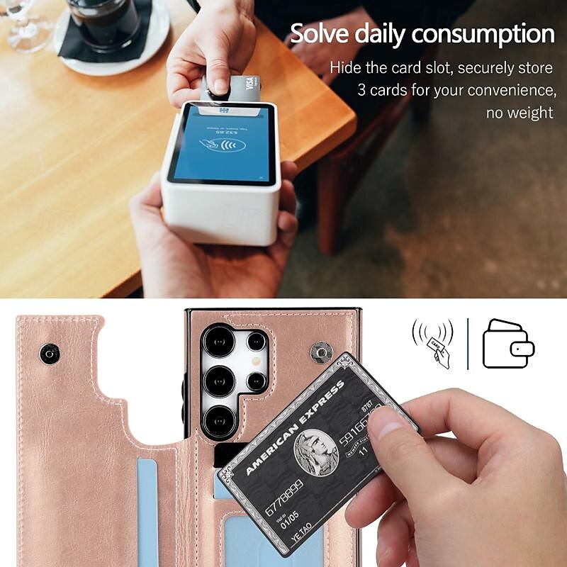 Phone Case For Samsung Galaxy S25 Ultra S24 Ultra Plus S23 S22 S21 S20 Ultra Plus FE A55 A35 A25 A15 5G A54 A34 A14 A73 A53 A33 A23 A13 A72 A52 A32 A22 A12 Back Cover with Stand Holder Magnetic Card 2025 - $16.99 –P10