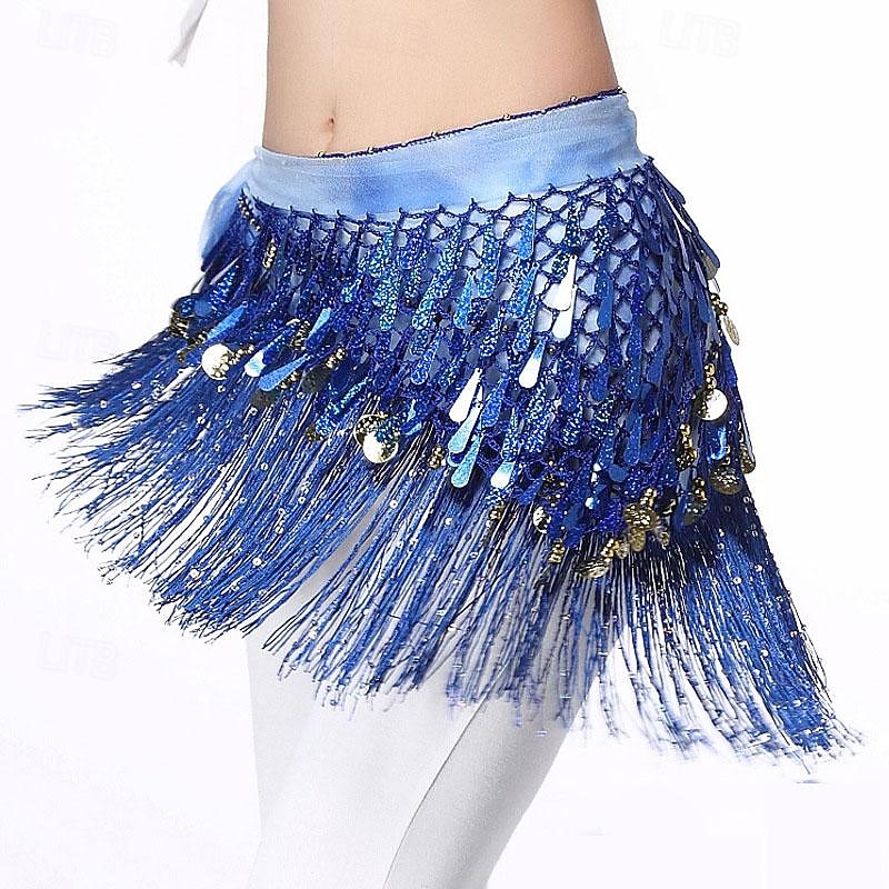 1 Cinto De Dança Do Ventre Lenço Feminino Lenço De Cintura Saia Quadril Dança Oriental 128 Lantejoulas Lenço De Dança Do Ventre Cinto