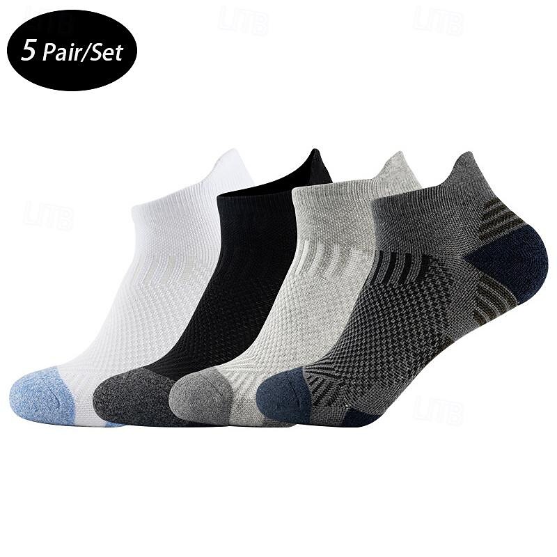 Per uomo 5 coppie Confezioni multiple Calzini Calzini da corsa Calzini casual Nero Bianco Colore Color Block Sportivo Giornaliero Da mare Di base Medio spessore Primavera Autunno Di tendenza Informale del 2025 a $16.49 –P1