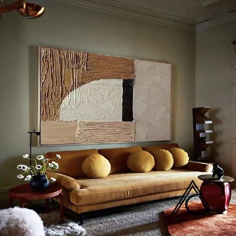 beige braun Malerei handgemachte braun Wabi Sabi Kunstwerk Ölgemälde handgemalt strukturierte Ölgemälde beige Ölgemälde braun abstrakte Leinwand Kunst moderne horizontale Dekor Kunst 2025 - $116.99 –P2