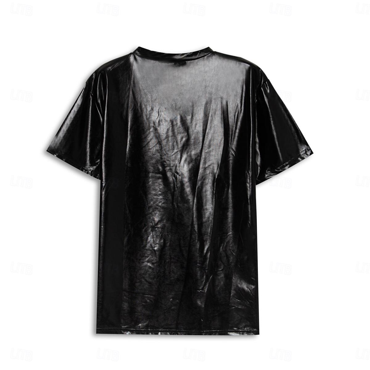 Herren T Shirt T-Shirt Kurzarm V Ausschnitt Sommer Einfach Übertrieben Designer Hochzeitsfeier Abendkleidung Silber Schwarz Goldgelb Top T-Shirt für Herren 2025 - $16.49 –P2