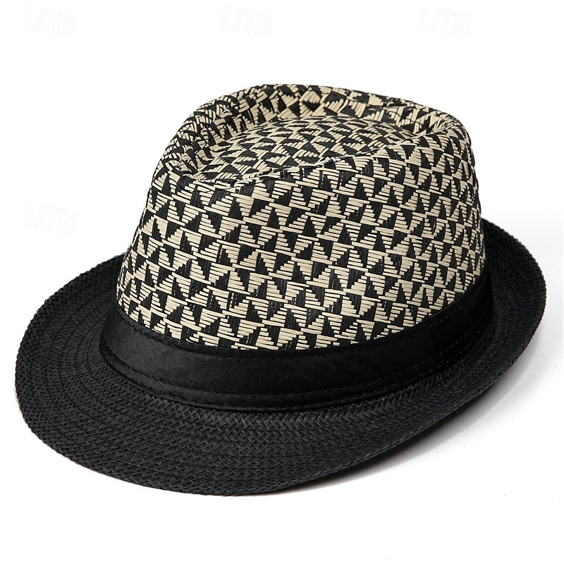 Herre Kentucky Derby Hat Solhatt Bowlerhatt Svart Kakifarget Lakris Mote Fritid Gate Daglig Fargeblokk Geometrisk Solkrem Pustende 2025 - $7.99 –P9