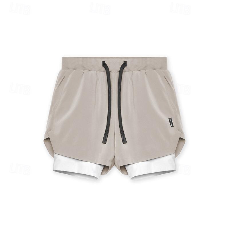 Hombre Pantalones Cortos Running Shorts de gimnasio Pantalones de chándal Bolsillo Correa 2 en 1 Cintura elástica Bermudas Exterior Deporte Deportivo Secado rápido Ligero Suave Maratón Corriendo 2025 - $18.99 –P5