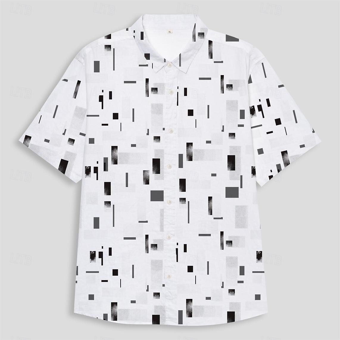 Bărbați Geometric Cămașă de in Cămașă casual Camașă cu nasturi Manșon scurt Zilnic Sport & Outdoor În aer liber Sporturi & Exterior Birou / Carieră Răsfrânt Nasturi Buzunar Alb 2025 - $11.49 –P4