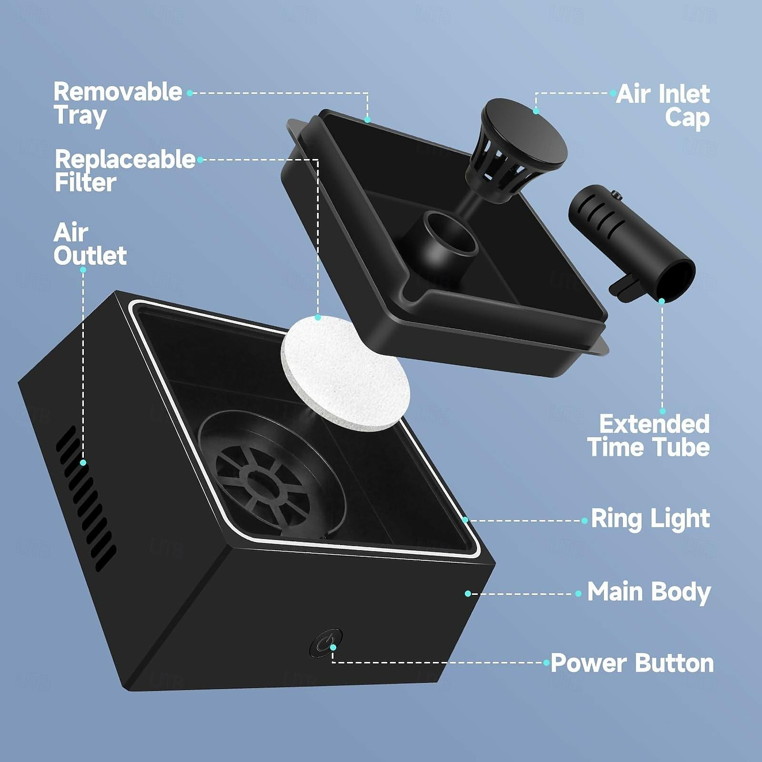Smokeless Ashtray for Cigarette Smoke Removing Ashtray Indoor USB Rechargeable Air Purifier Ashtray 2025 - $38.99 –P6