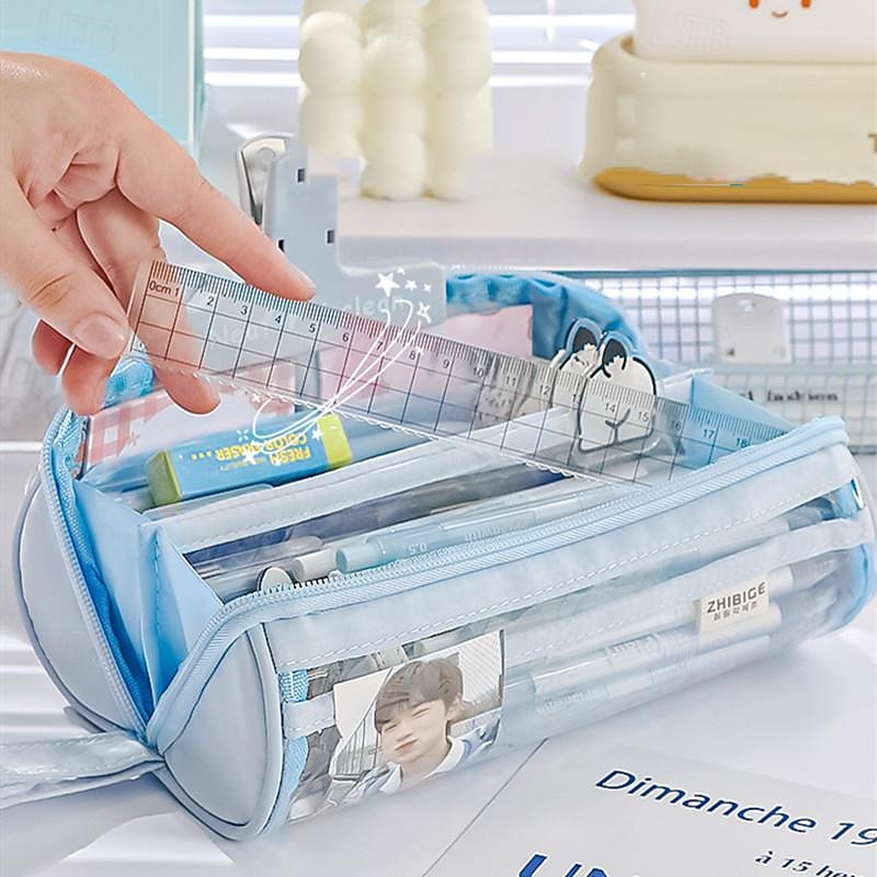 New Transparent Pen Bag Creative Simple Multi-functional Primary and Secondary School Students Stationery Pencil Case Large Capacity Pencil Case 2025 - $15.99 –P2