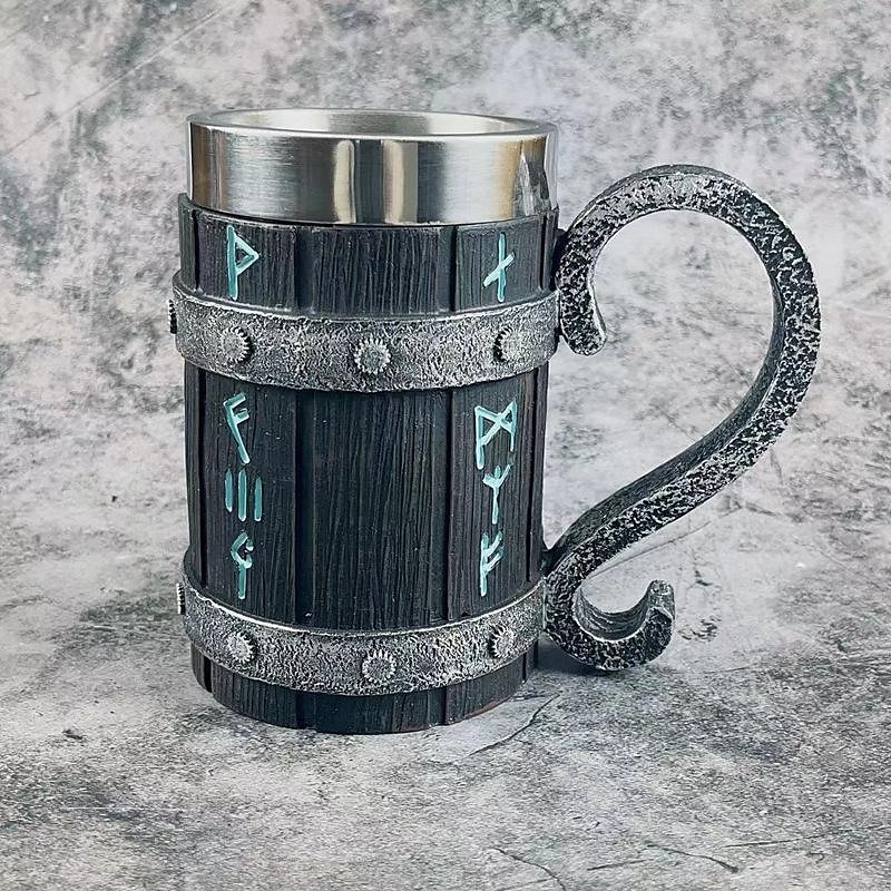 1pc Antique Viking Beer Mug - Wooden Barrel Cup with Stainless Steel Liner - Perfect Gift for Beer Lovers 2025 - $32.99 –P16