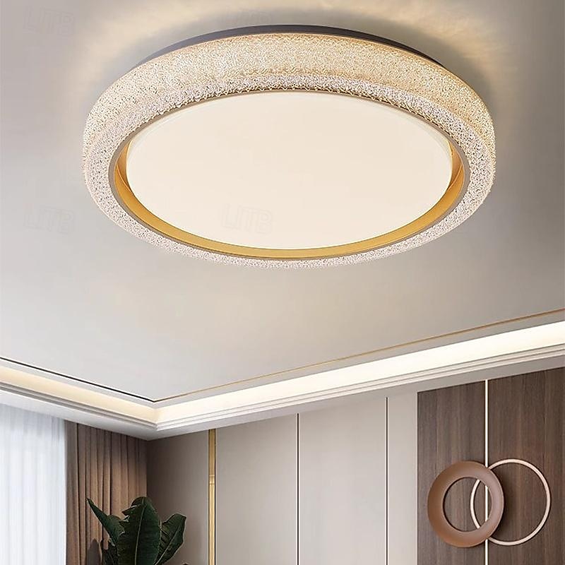 Plafoniere a led dimmerabili 50 cm 1 luce moderna arte industriale circolare in metallo spazzolato semi incasso 42 w per cucina camera da letto soggiorno 220-240 v del 2025 a $179.99 –P7