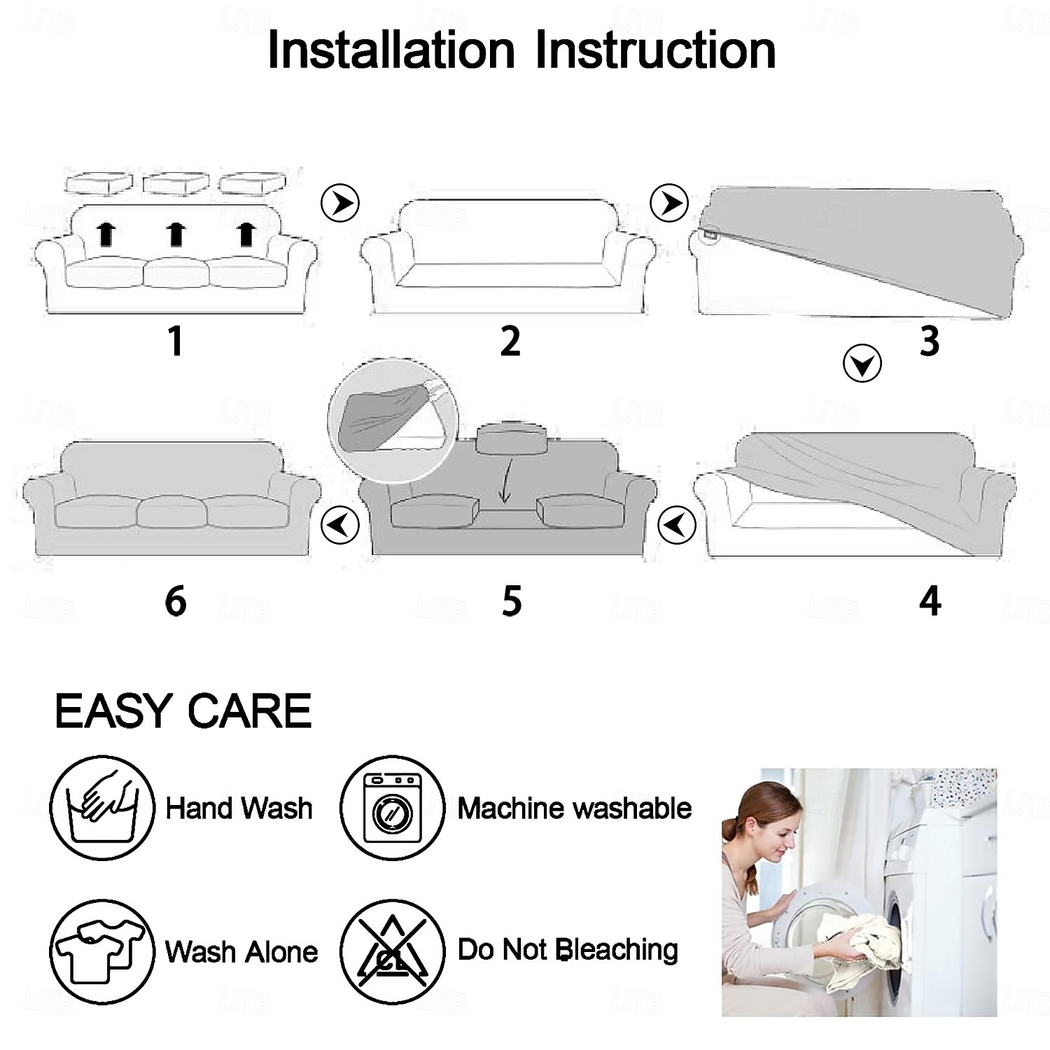 2026年 ソファーカバー植物糸染めポリエステルスリップカバー - スタイリッシュな植物デザイン - 柔らかくて丈夫なポリエステル生地 - ソファーを保護し、活性化します  コレクション – $46.99 –P2