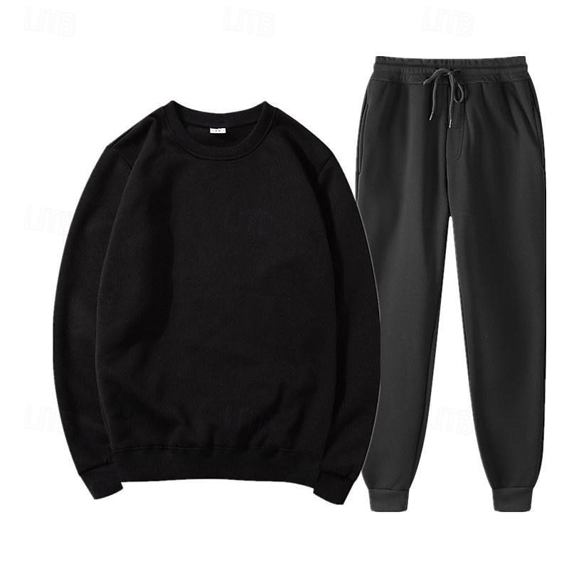 Herre Joggedress sweatsuit Joggedresser Svart Blå Oransje lysegrå Crew-hals عادي 2 deler Sport & Utendørs Daglig Ferie Gatemote Grunnleggende Fritid Vår & Vinter Klær Gensere Gensere 2025 - $22.99 –P4