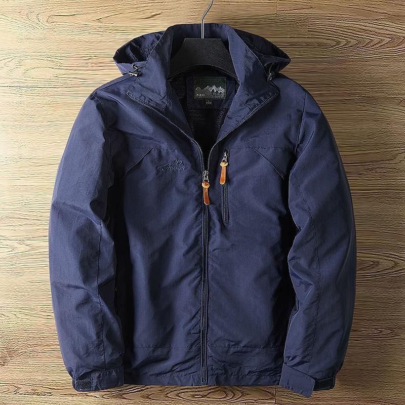 Herren Soft Shell Jacke Wanderjacke Draussen Windundurchlässig Wasserdicht Kapuzenshirt Windbreaker-Jacke Camping / Wandern / Höhlenforschung Reisen Schwarz Armeegrün Marinenblau Khaki Grau 2025 - $34.99 –P4