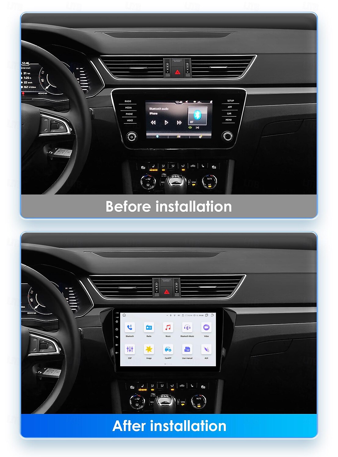 Android 12 автомагнитола мультимедиа для Volkswagen skoda Octavia 3 2015-2019 видеоплеер навигация GPS 2025 - $239.69 –P2