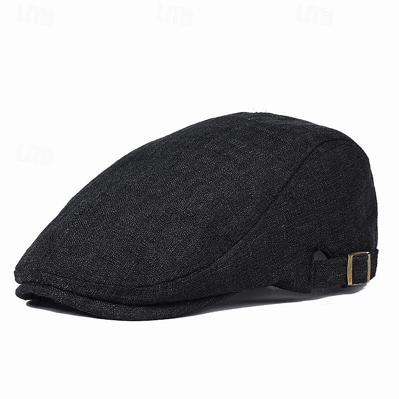 Herren Schiebermütze Ascot-Hut Ballonmütze Schwarz Blau Bauwolle / Leinen Mischung Modisch Brautkleider schlicht Strasse Täglich Glatt Einstellbar Sonnenschutz Atmungsaktiv 2025 - $8.99 –P9