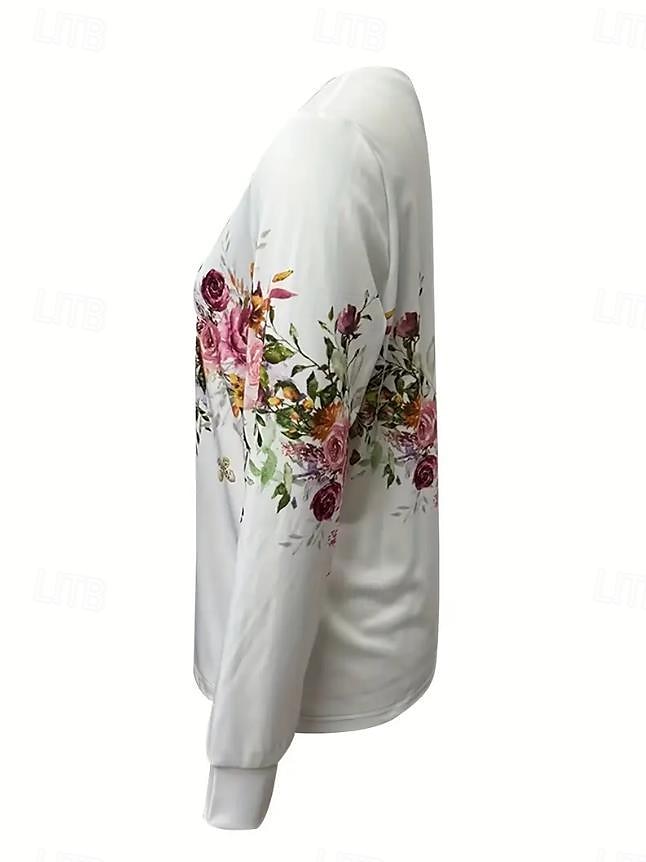 felpa con zip da donna floreale abbigliamento quotidiano sportivo cerniera a un quarto basic casual girocollo manica lunga top microelastico autunno&tessuto morbido traspirante invernale del 2025 a $27.99 –P3